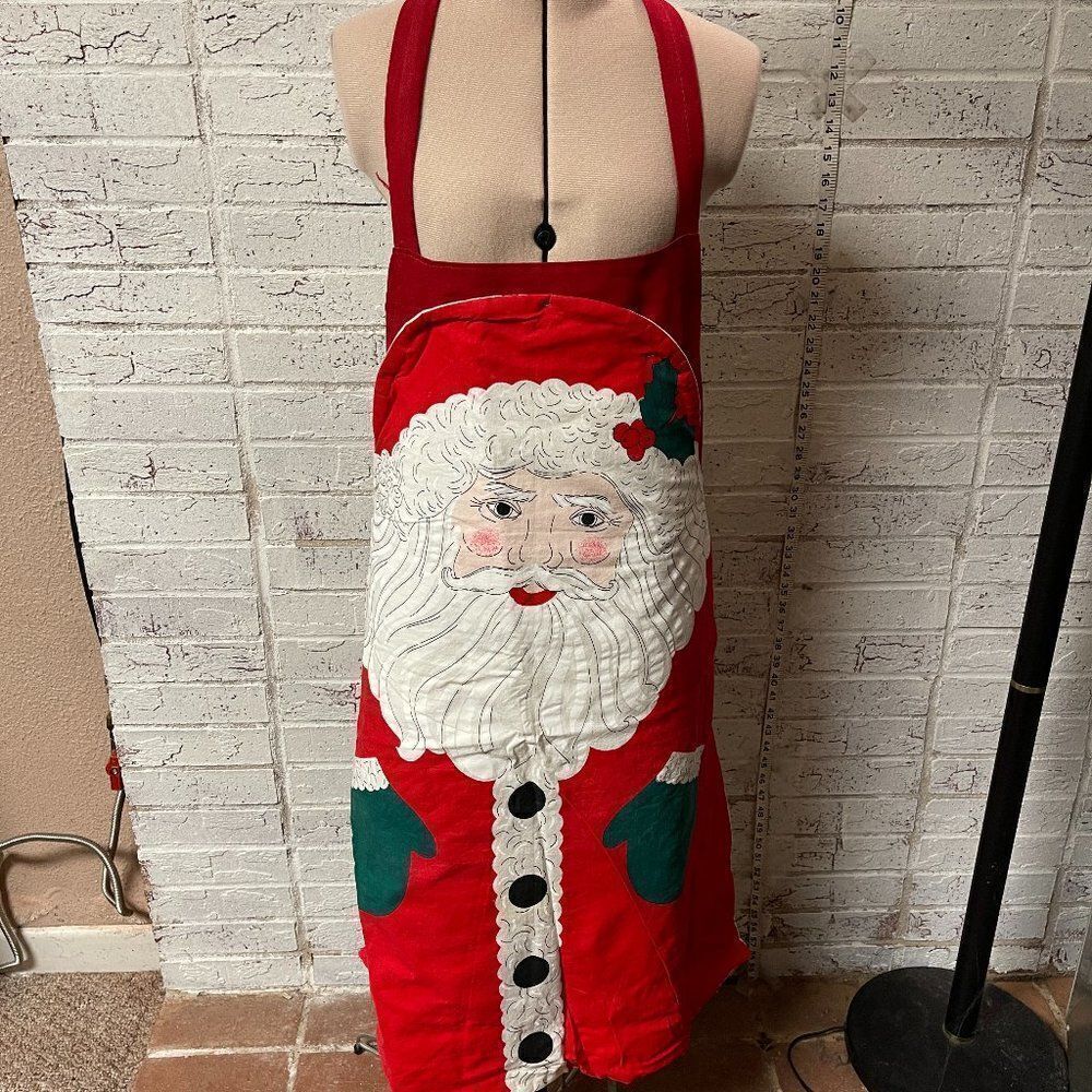 Vintage Full Length Christmas Holiday Santa Apron